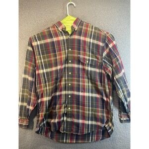 Eddie Bauer  Dress Shirt Mens Large/ Ultralong  Plaid  Button Up‎  Preppy